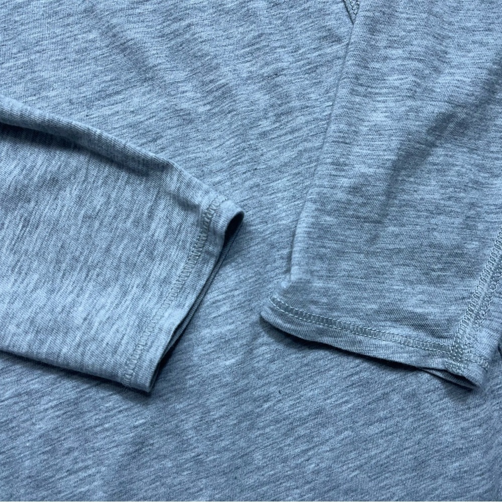 Lululemon Top Womens 6 To The Point Shirt Heathered Gray Asymmetrical Cotton - Picture 11 of 15